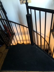 I'll be using the landing at the top of my stairs.  Which, happens to be the same texture as the basement doors. 