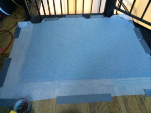 Cover area in tracing paper and tape the paper down.  